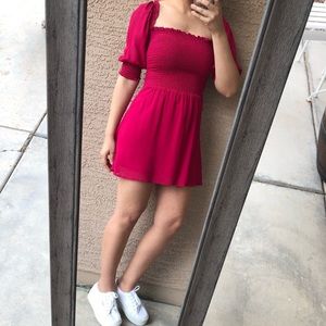 Reformation Elle Smocked Minidress